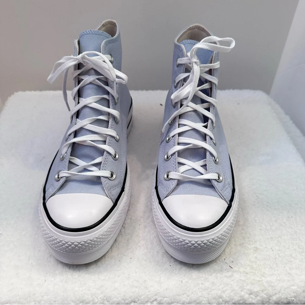 Converse Platform High-Top Sneakers in Light blue and White - Picture 3 of 8